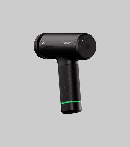Hypervolt Go 3 mini massage gun, angled view