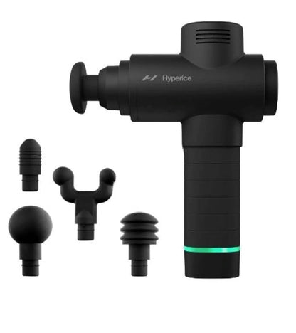 Hypervolt 2 massage gun in black with interchangeable head attachments