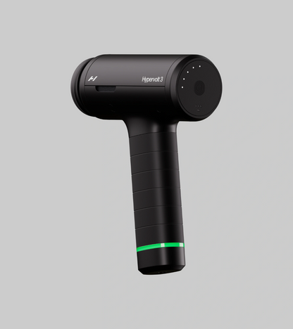 Hypervolt 3 massage gun, angled view